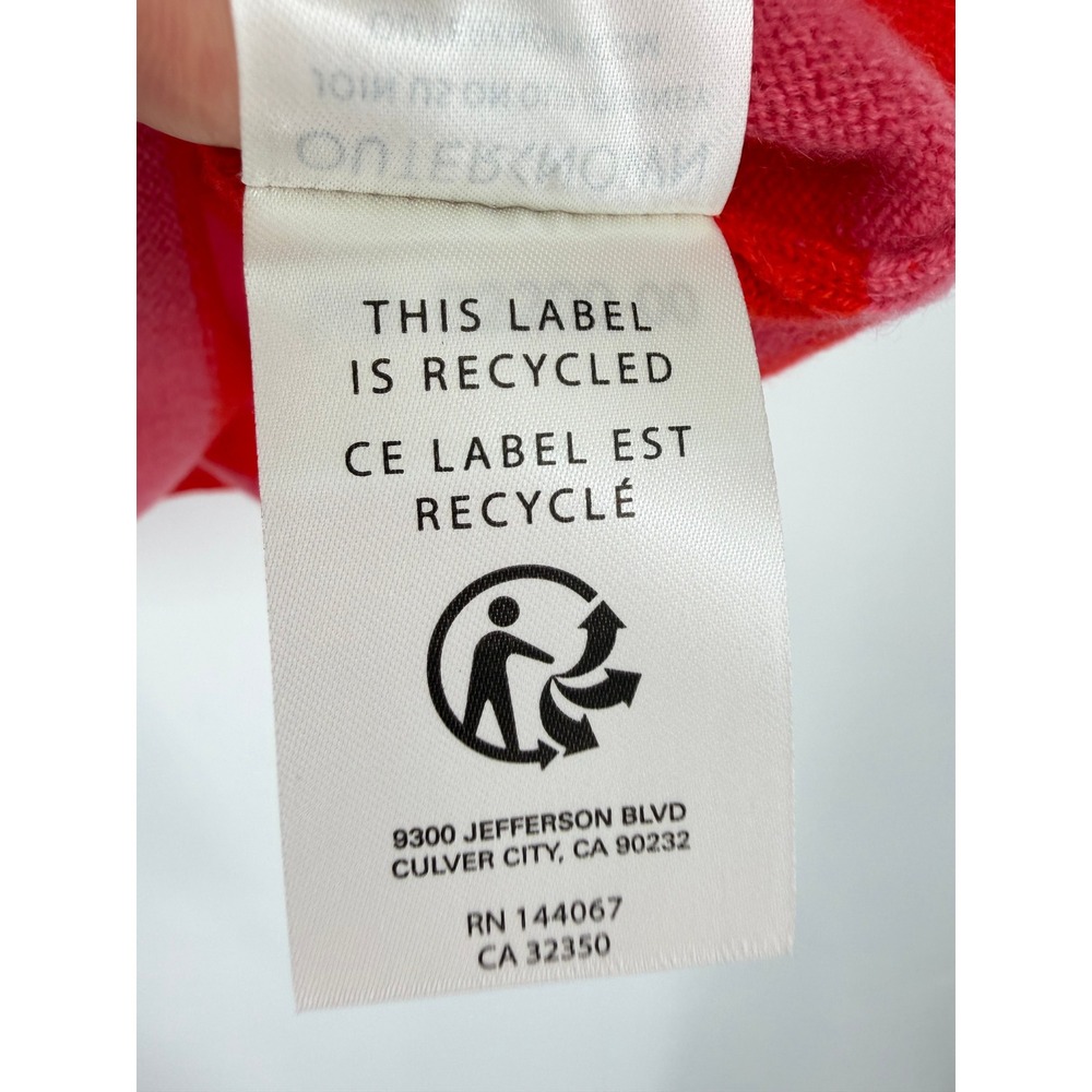 NEW Outerknown Red Pink Stripe 100% Cashmere Short Sleeve Sweater XS 2450002 - Picture 12 of 15